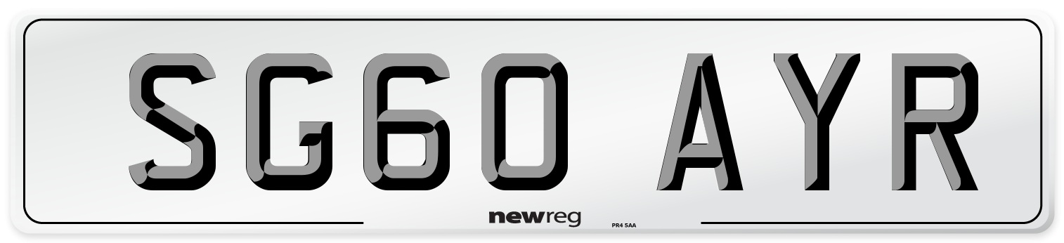 SG60 AYR Number Plate from New Reg